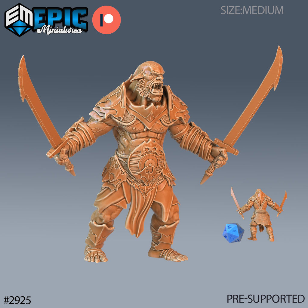 Hob Goblins Gladiator front DND miniature Goblin Caves 16k resin