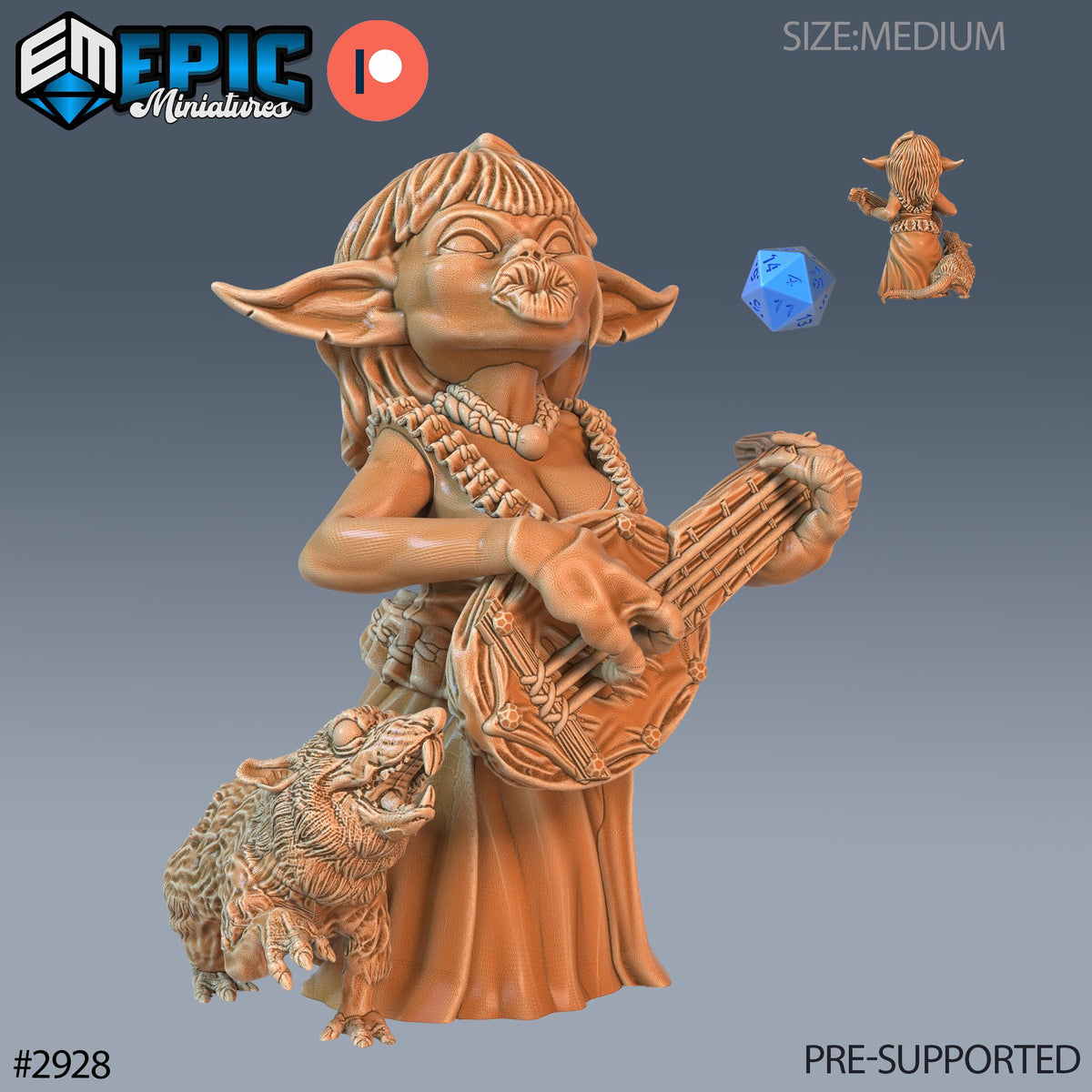Goblin Diva Option #2928 front DND miniature Goblin Caves 16k resin