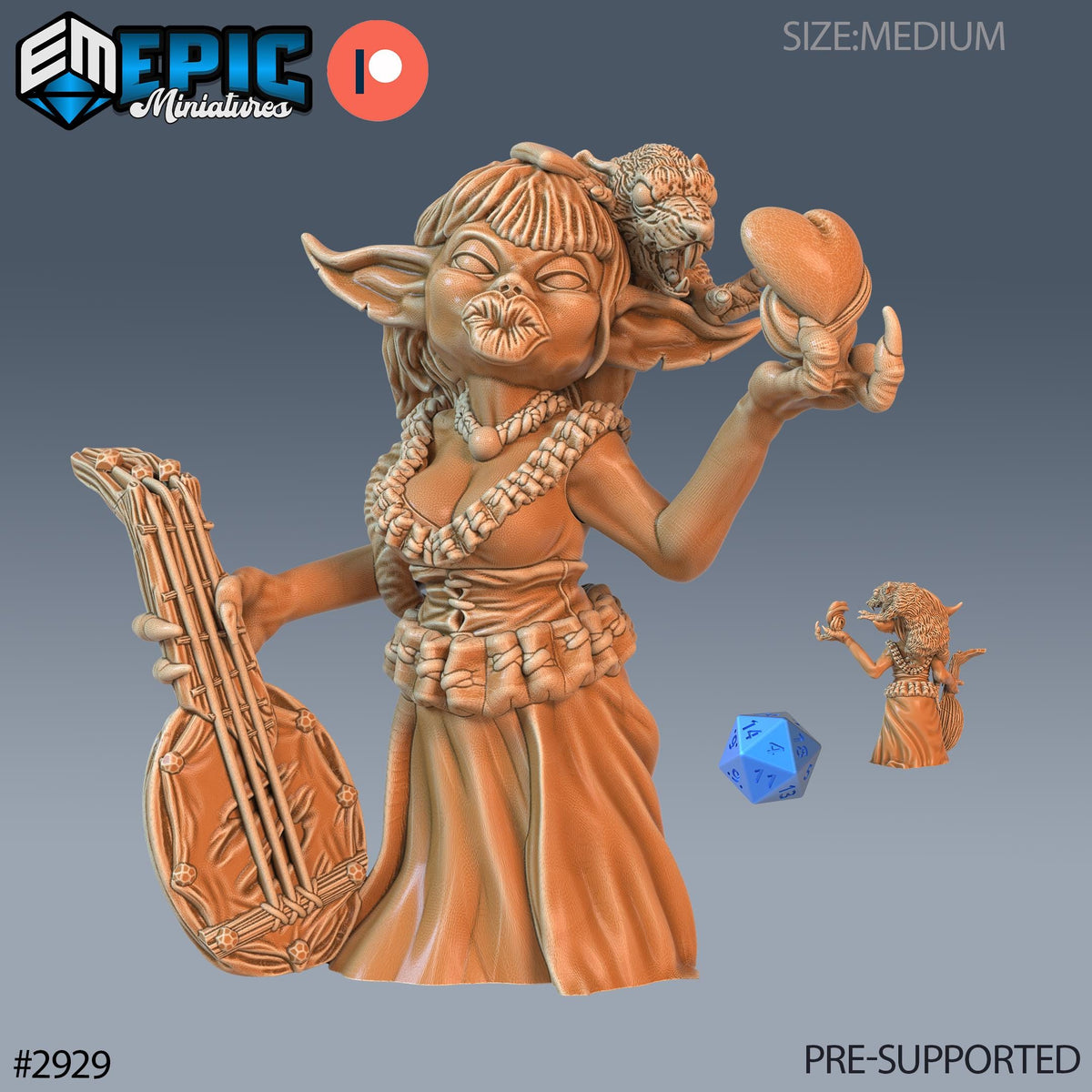 Goblin Diva Option #2929 front DND miniature Goblin Caves 16k resin
