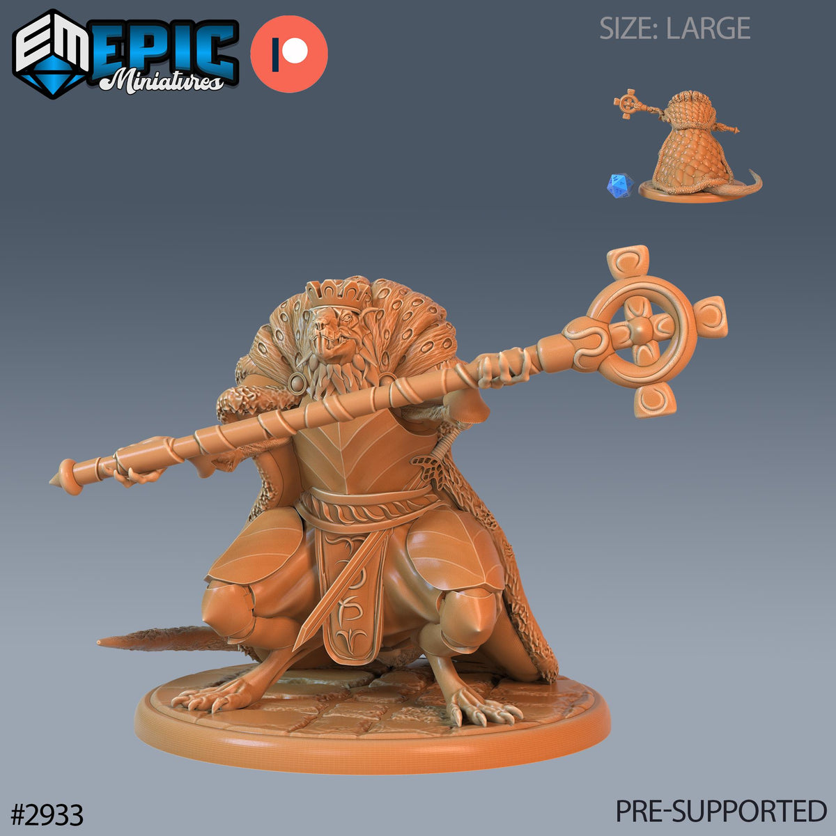 Giant Rat Option #2933 front DND miniature Goblin Caves 16k resin