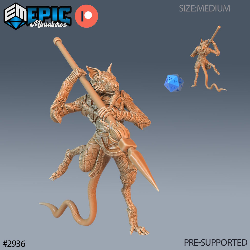 Rat Folk Rogue Option #2936 front DND miniature Goblin Caves 16k resin