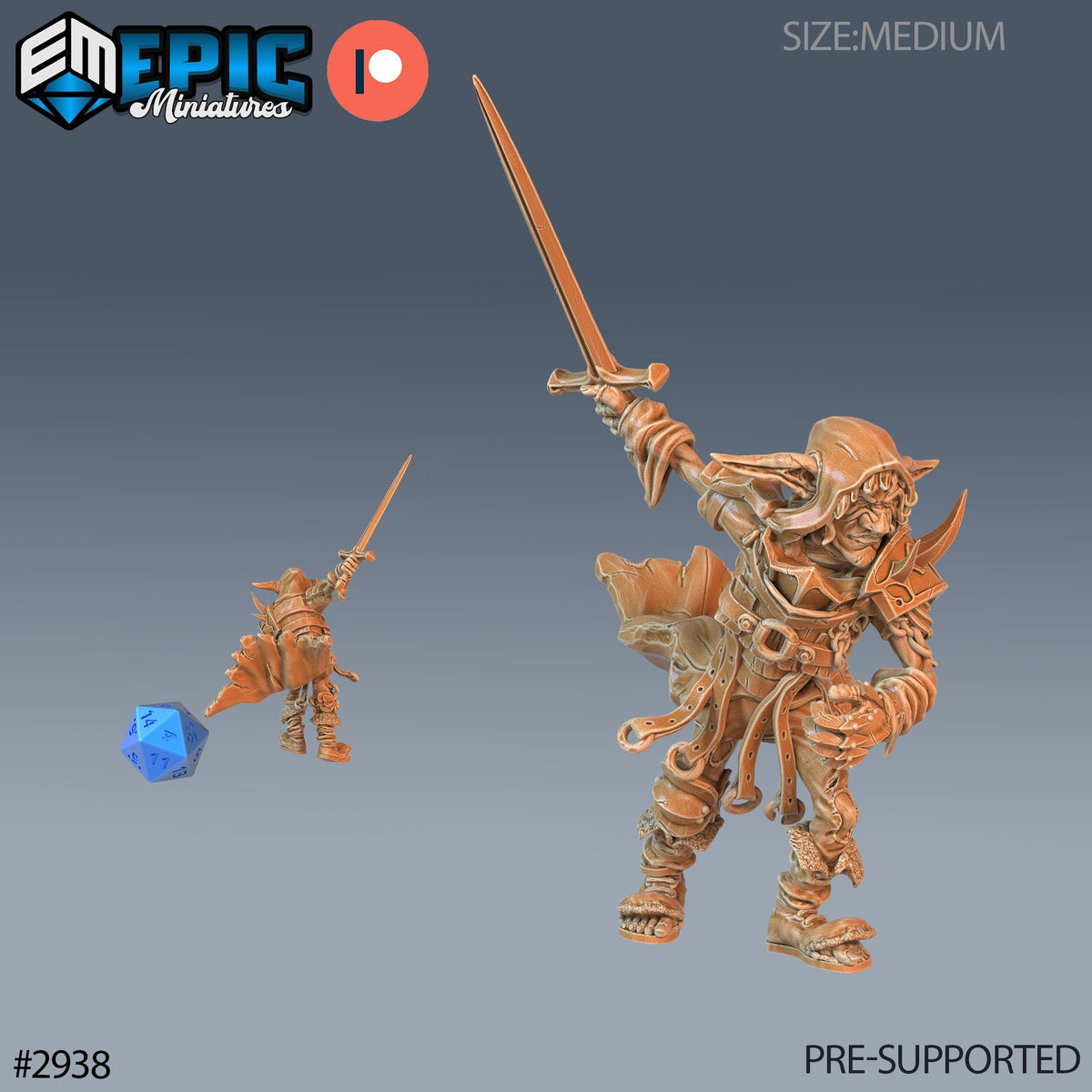 Half Goblin Bandit Option #2938 front DND miniature Goblin Caves 16k resin