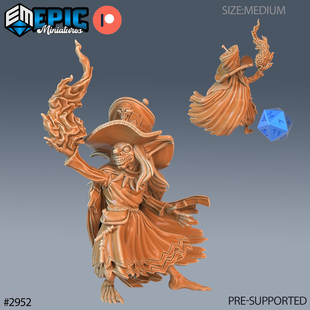 Voodoo Goblin Option #2952 front DND miniature Goblin Caves 16k resin