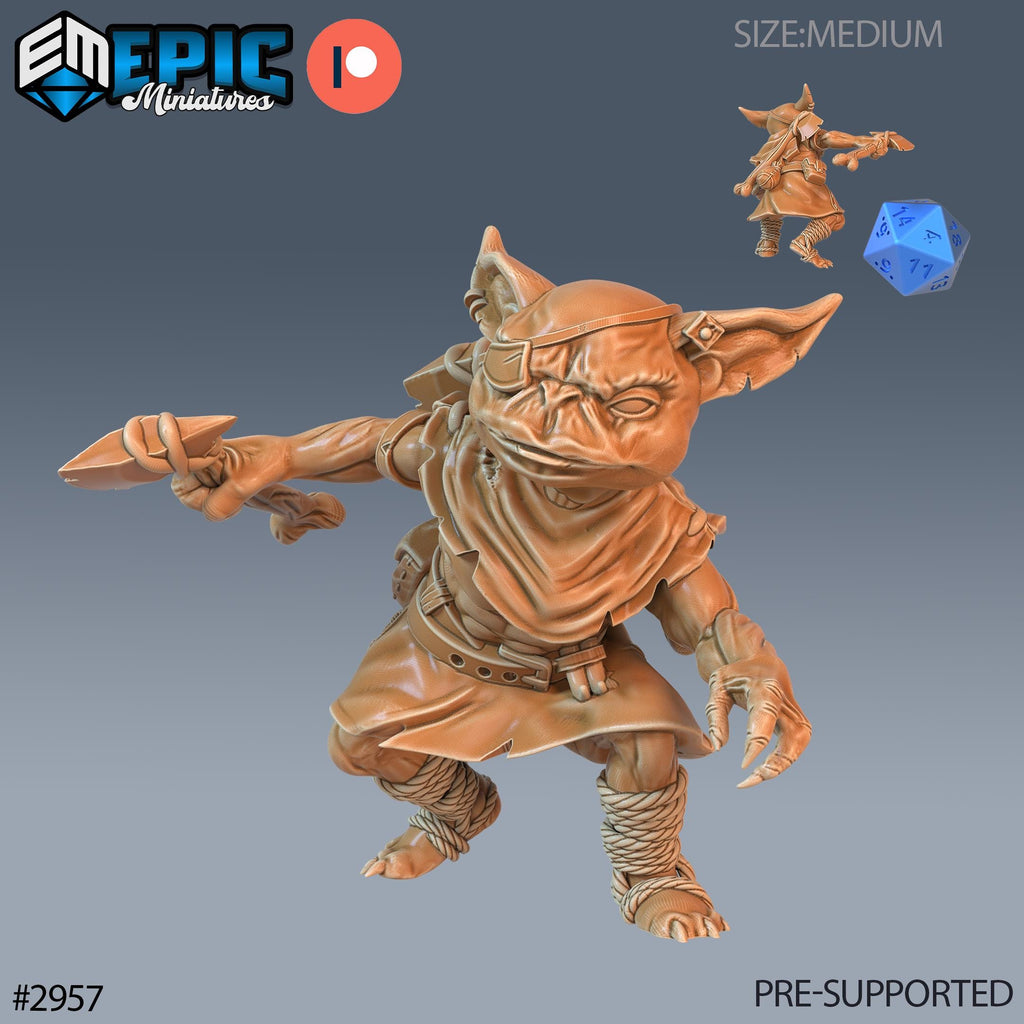 Goblin Warrior Option #2957 front DND miniature Goblin Caves 16k resin