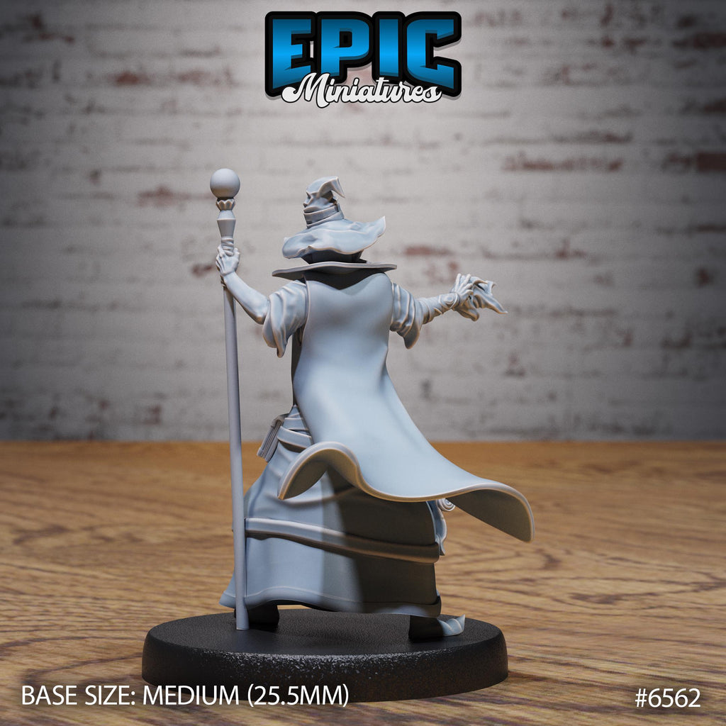 Old Wizard Option #6562 back DND miniature Magical Library 16k resin