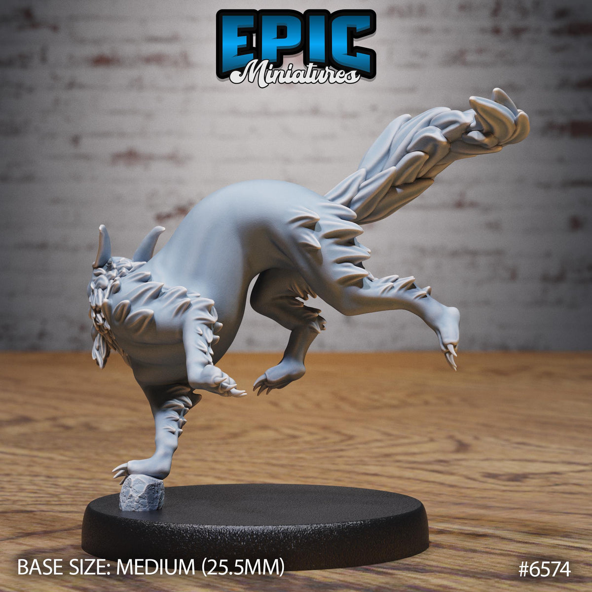 Blink Dog Option #6574 back DND miniature Magical Library 16k resin