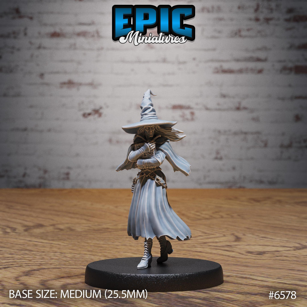 Classic Witch Option #6578 front DND miniature Magical Library 16k resin