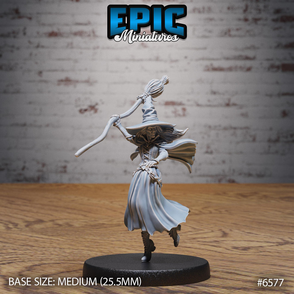 Classic Witch Option #6577 front DND miniature Magical Library 16k resin