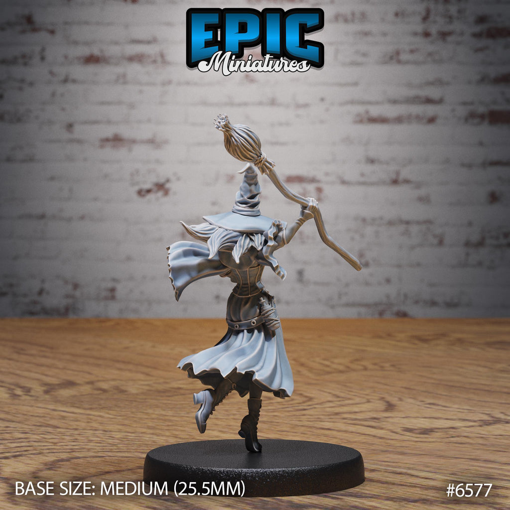 Classic Witch Option #6577 back DND miniature Magical Library 16k resin