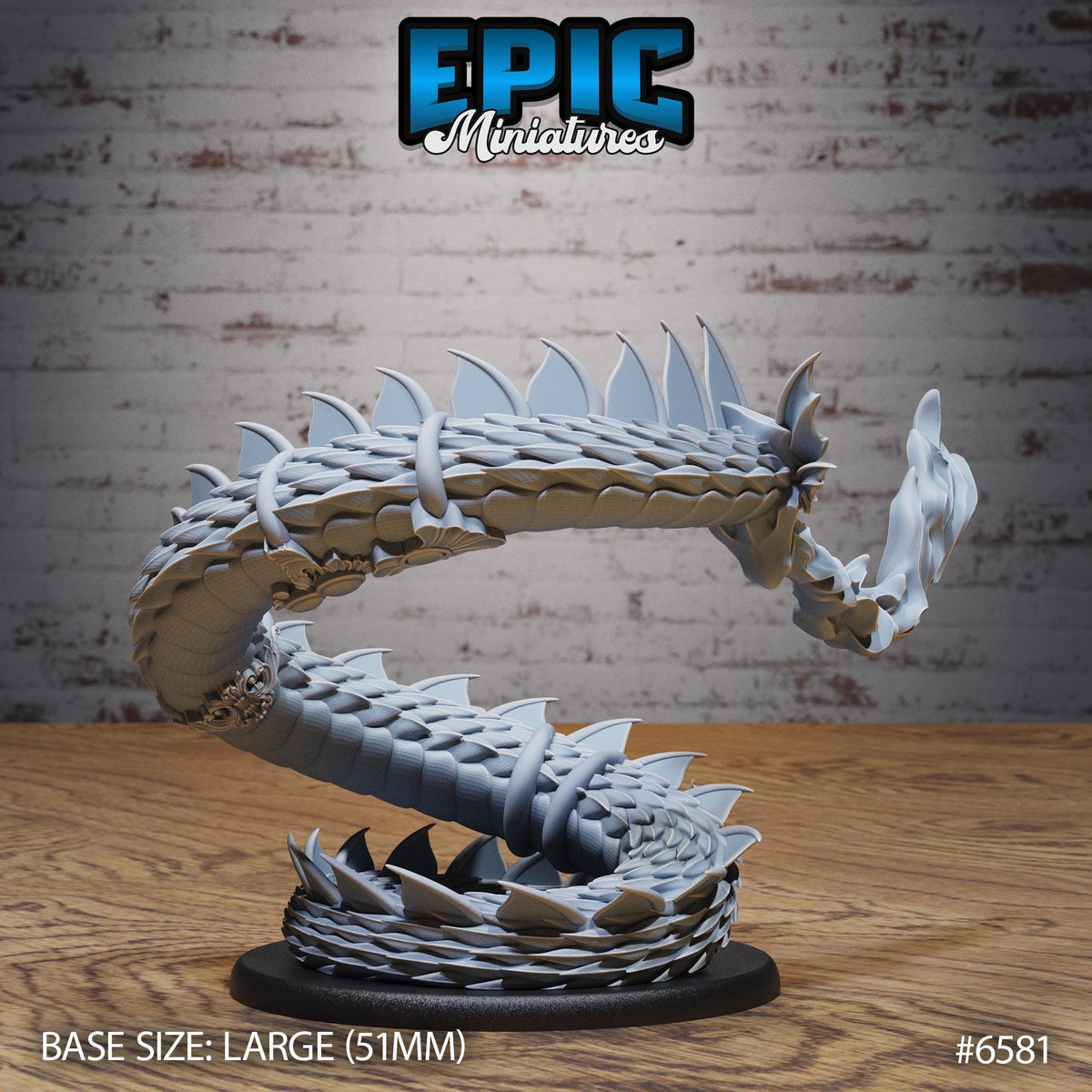 Magical Snake Option #6581 back DND miniature Magical Library 16k resin
