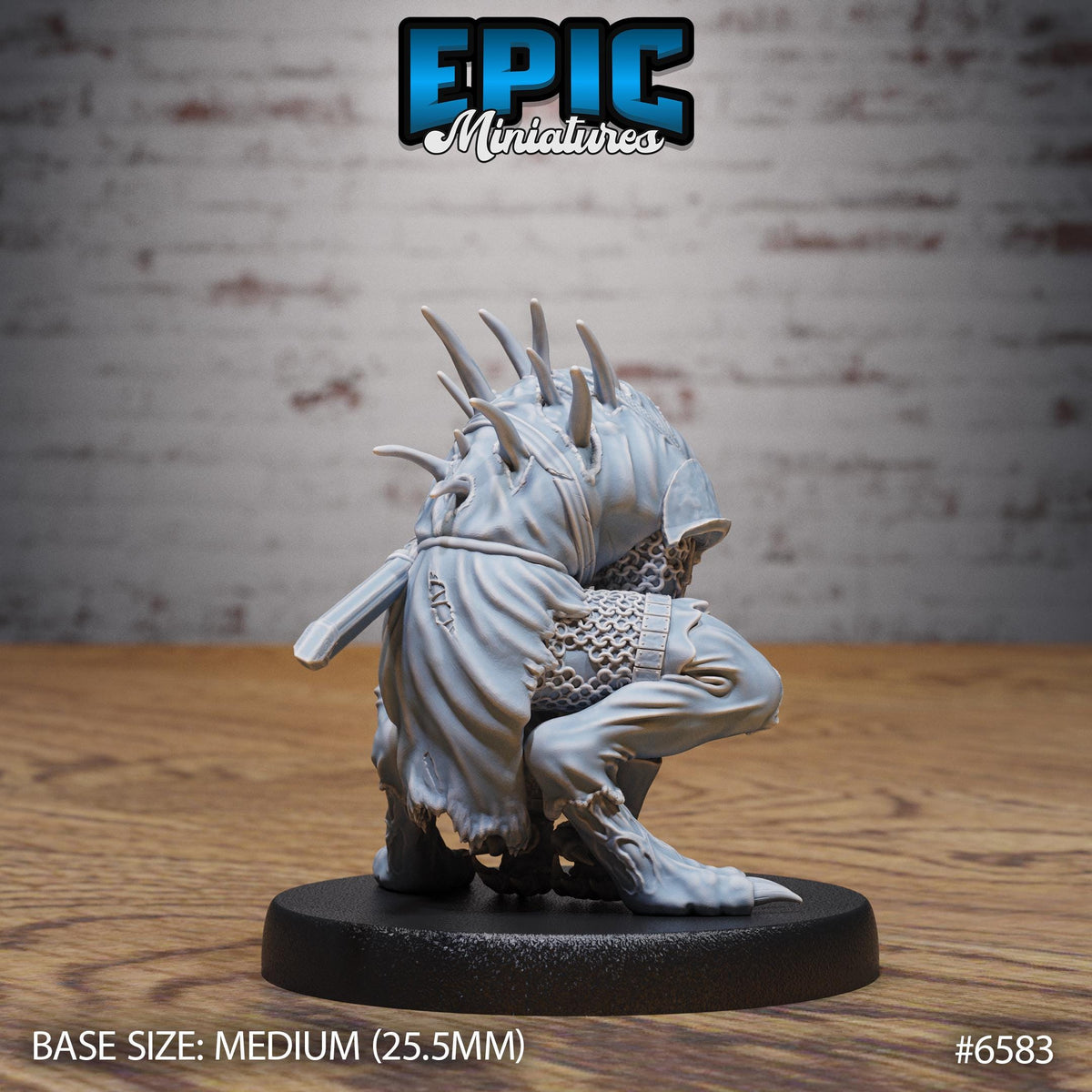 Nothic Knight Option #6583 back DND miniature Magical Library 16k resin