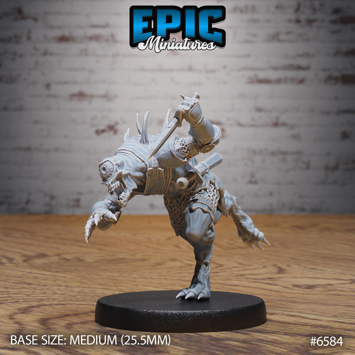Nothic Knight Option #6584 front DND miniature Magical Library 16k resin