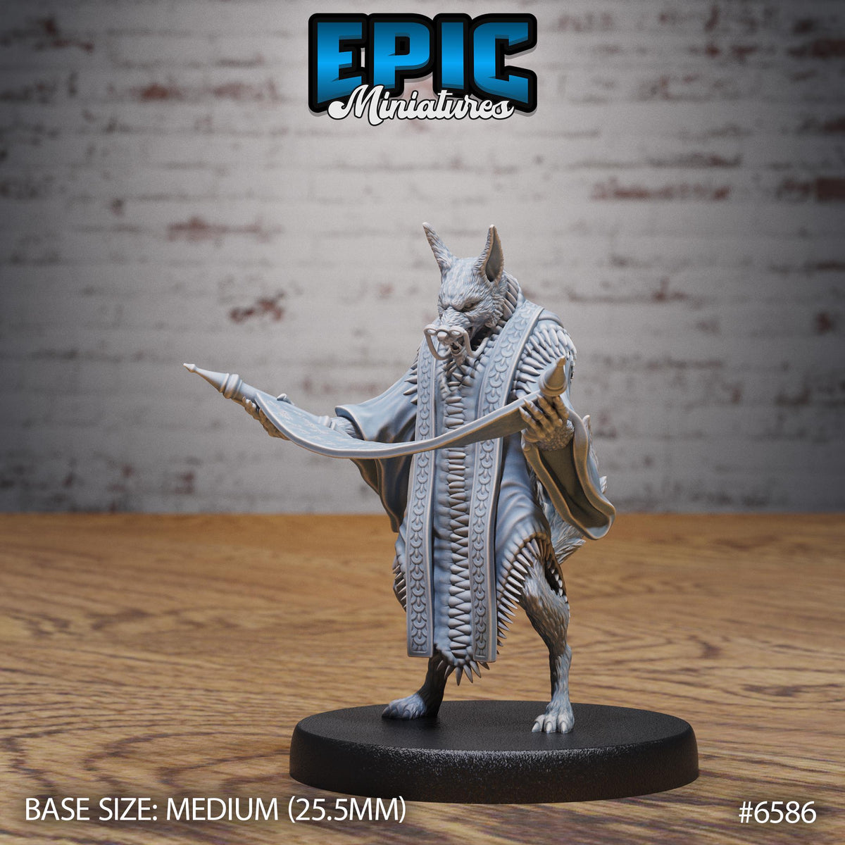 Arcanaloth Option #6586 front DND miniature Magical Library 16k resin