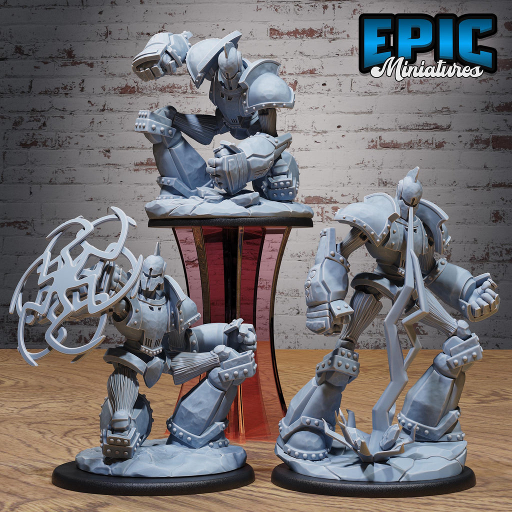 Shield Guardian Set of 3 DND miniatures group photo Magical Library