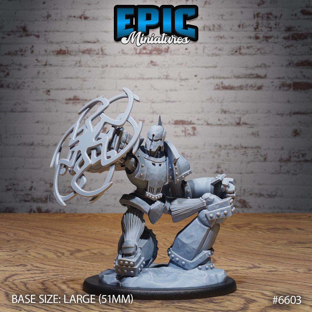 Shield Guardian Option #6603 front DND miniature Magical Library 16k resin