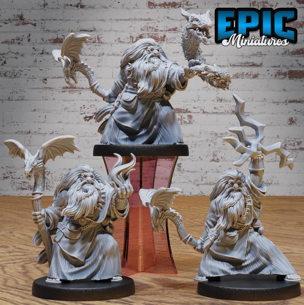 Elemental Magic Dwarf Set of 3 DND miniatures group photo Dwarf Army Pack
