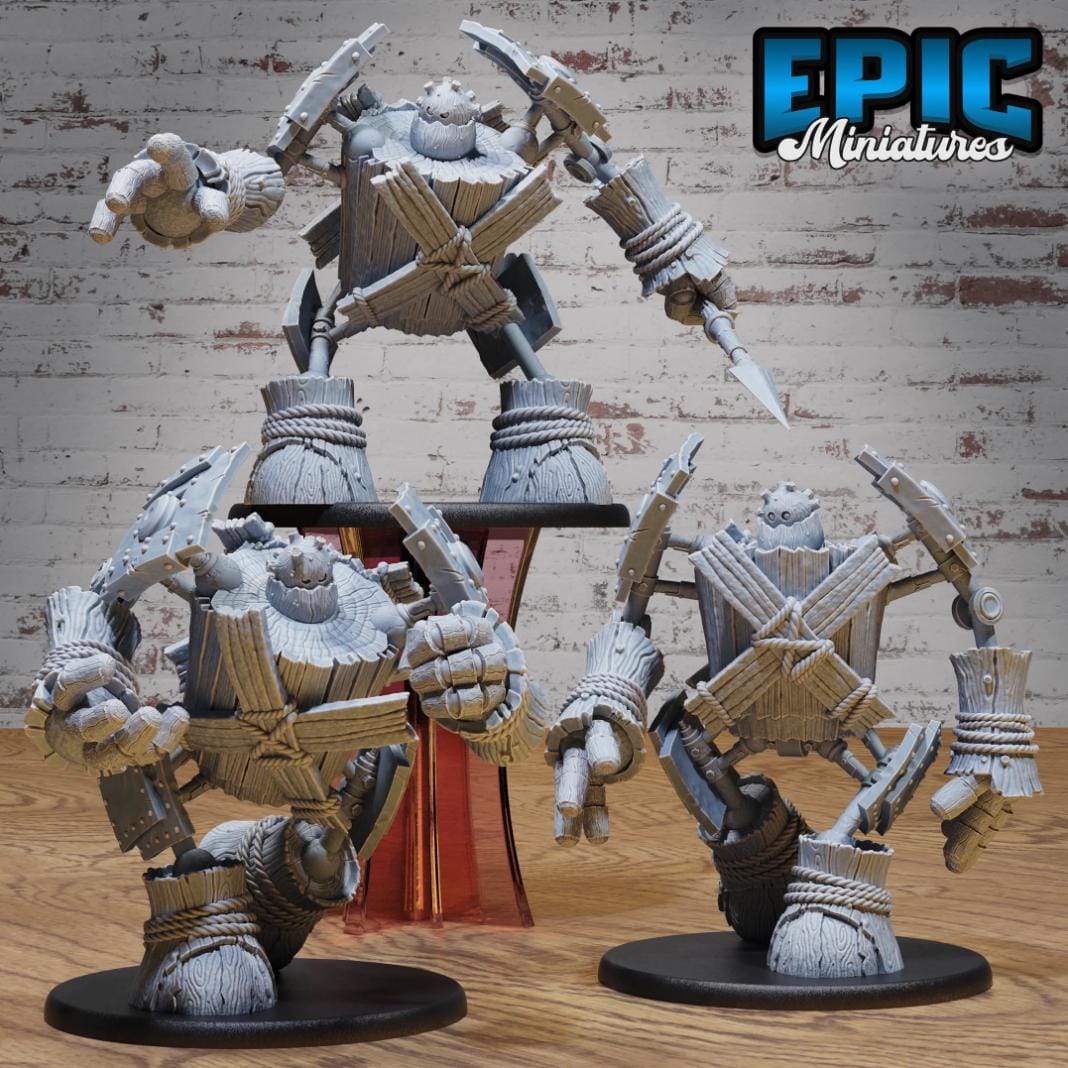 Wooden Construct Set of 3 DND miniatures group photo Dwarf Army Pack