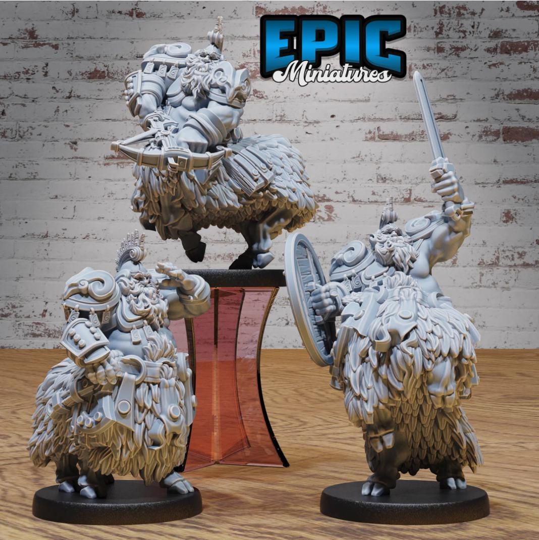 Goat Centaur Set of 3 DND miniatures group photo Dwarf Army Pack