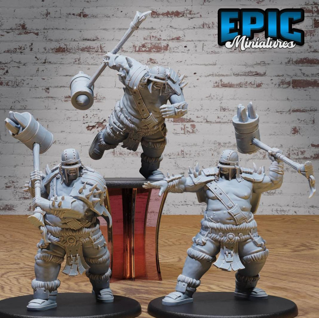Hill Giant Juggernaut Set of 3 DND miniatures group photo Dwarf Army Pack