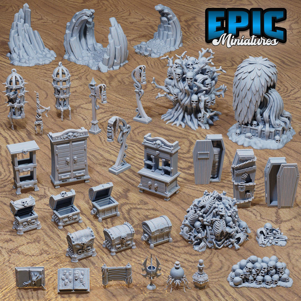 Lich Crypt Scatter DND miniatures group photo Lich Lords Crypt