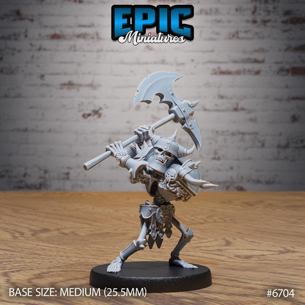 Evil Skeleton Option #6704 front DND miniature Lich Lords Crypt 16k resin