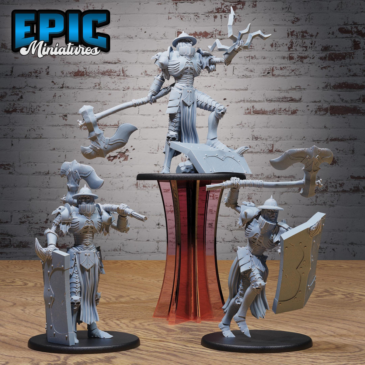 Giant Skeleton Set of 3 DND miniatures group photo Lich Lords Crypt