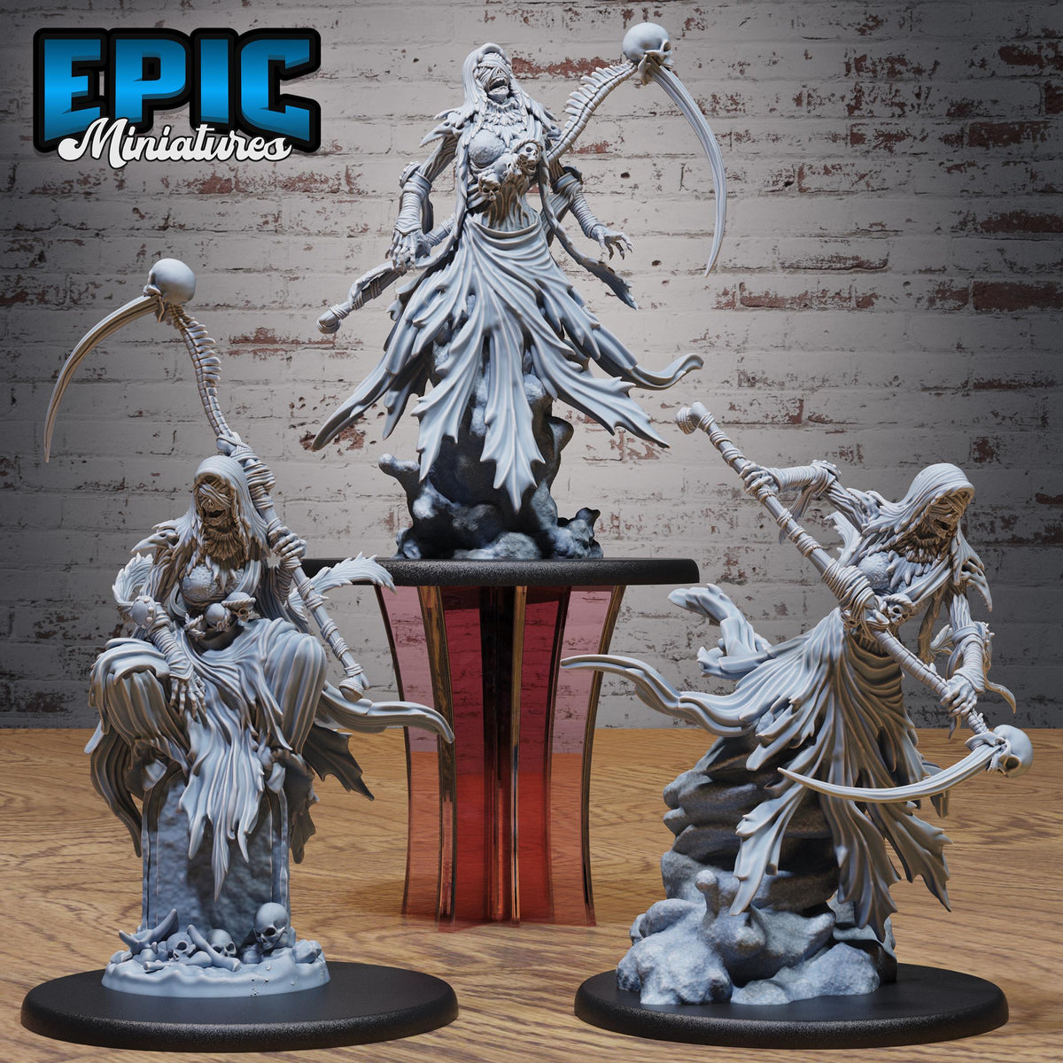 Wraith Mother Set of 3 DND miniatures group photo Lich Lords Crypt