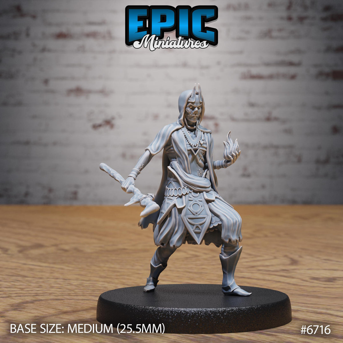 Novice Lich Option #6716 front DND miniature Lich Lords Crypt 16k resin