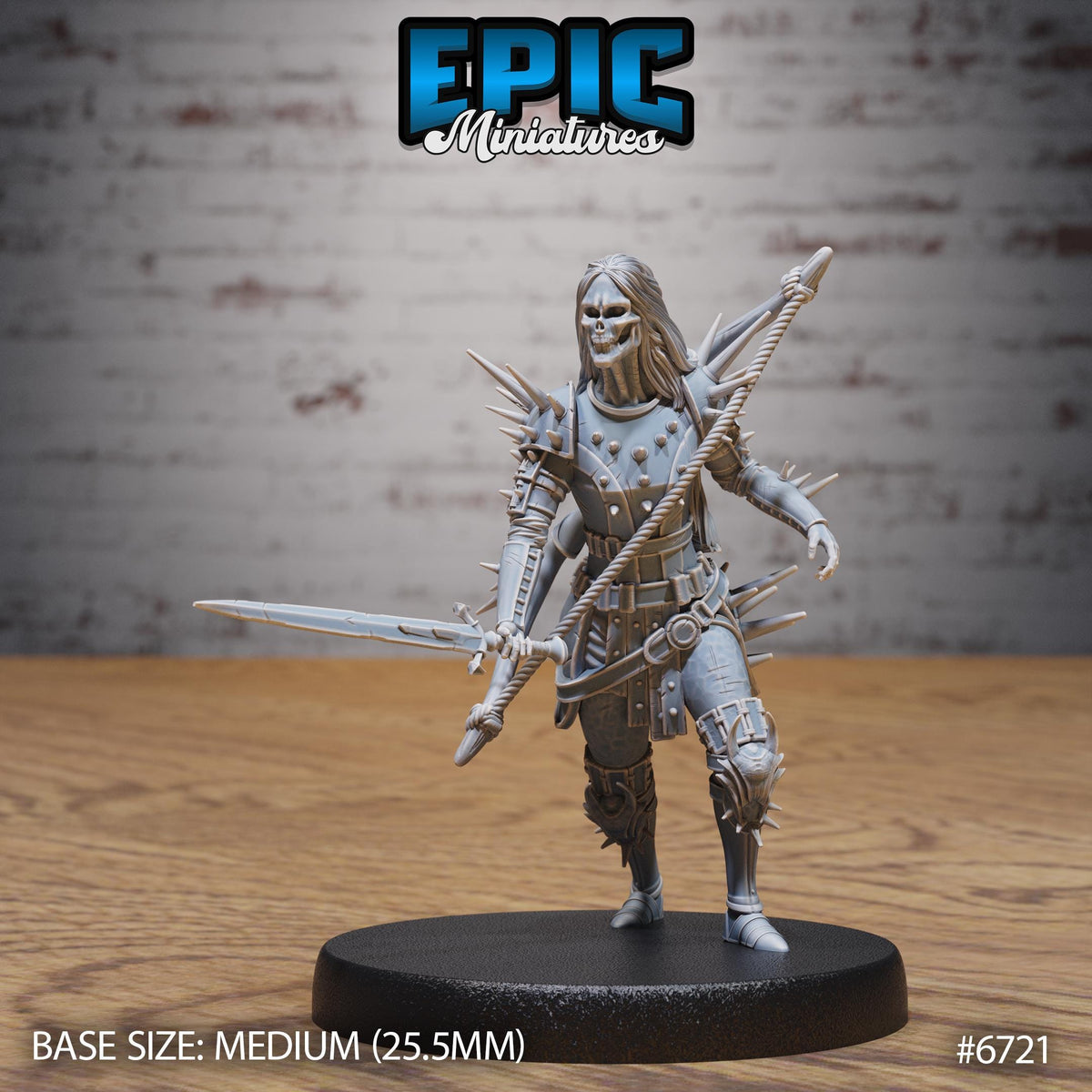 Wight Warrior Option #6721 front DND miniature Lich Lords Crypt 16k resin