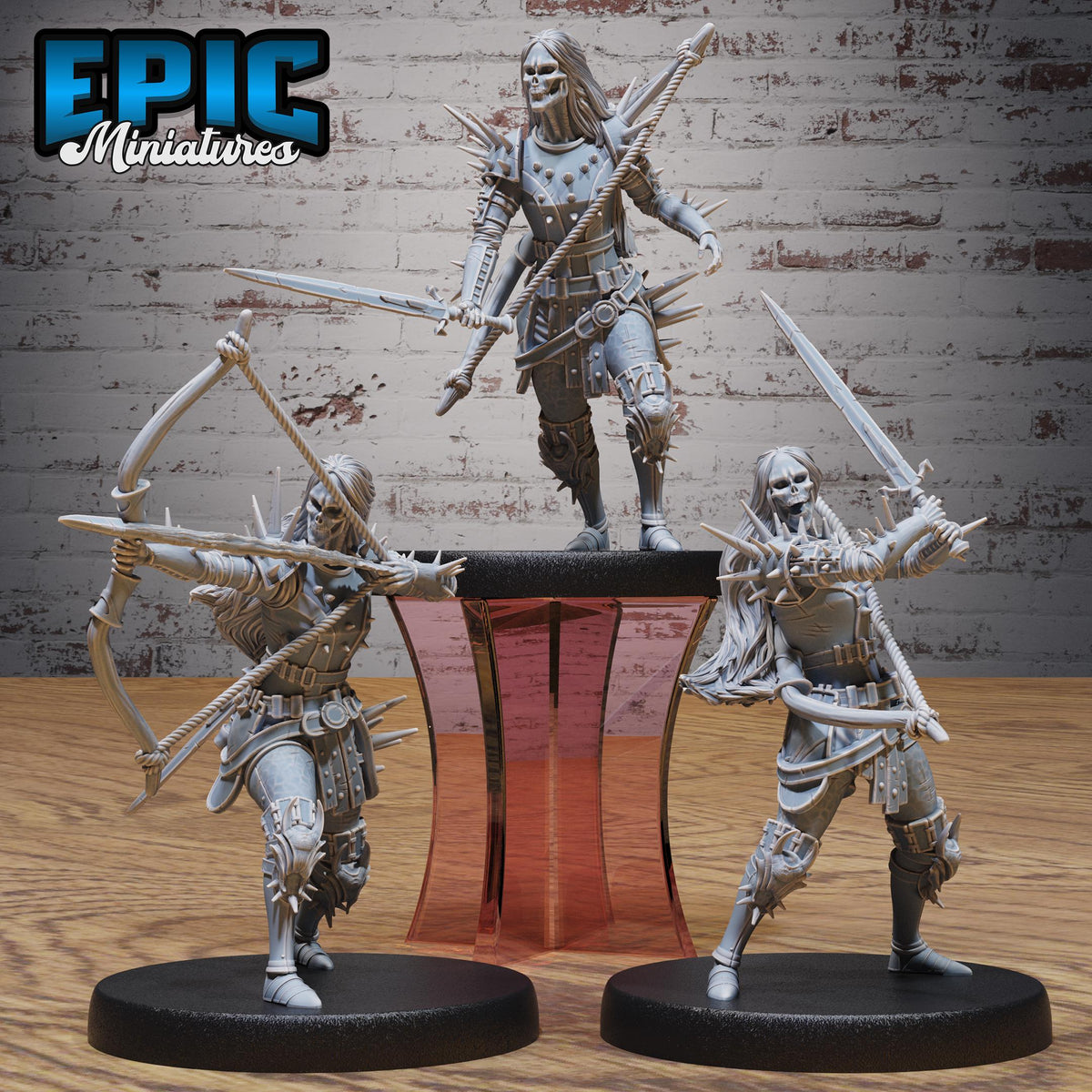 Wight Warrior Set of 3 DND miniatures group photo Lich Lords Crypt