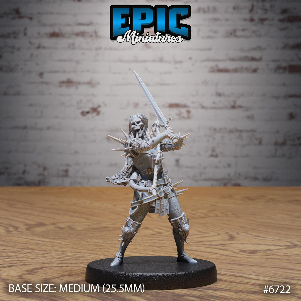 Wight Warrior Option #6722 front DND miniature Lich Lords Crypt 16k resin