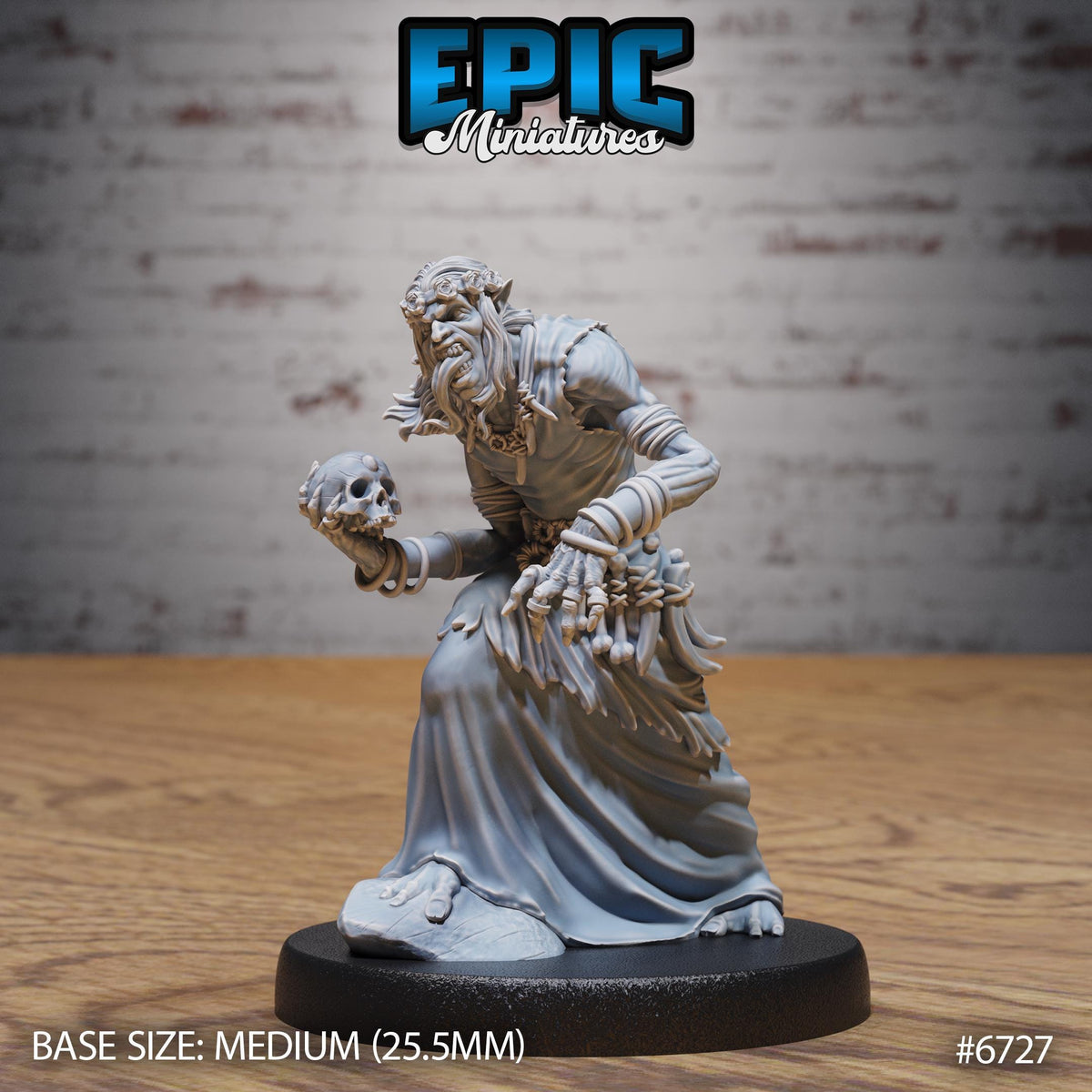 Ghoul Gravecaller Option #6727 front DND miniature Lich Lords Crypt 16k resin