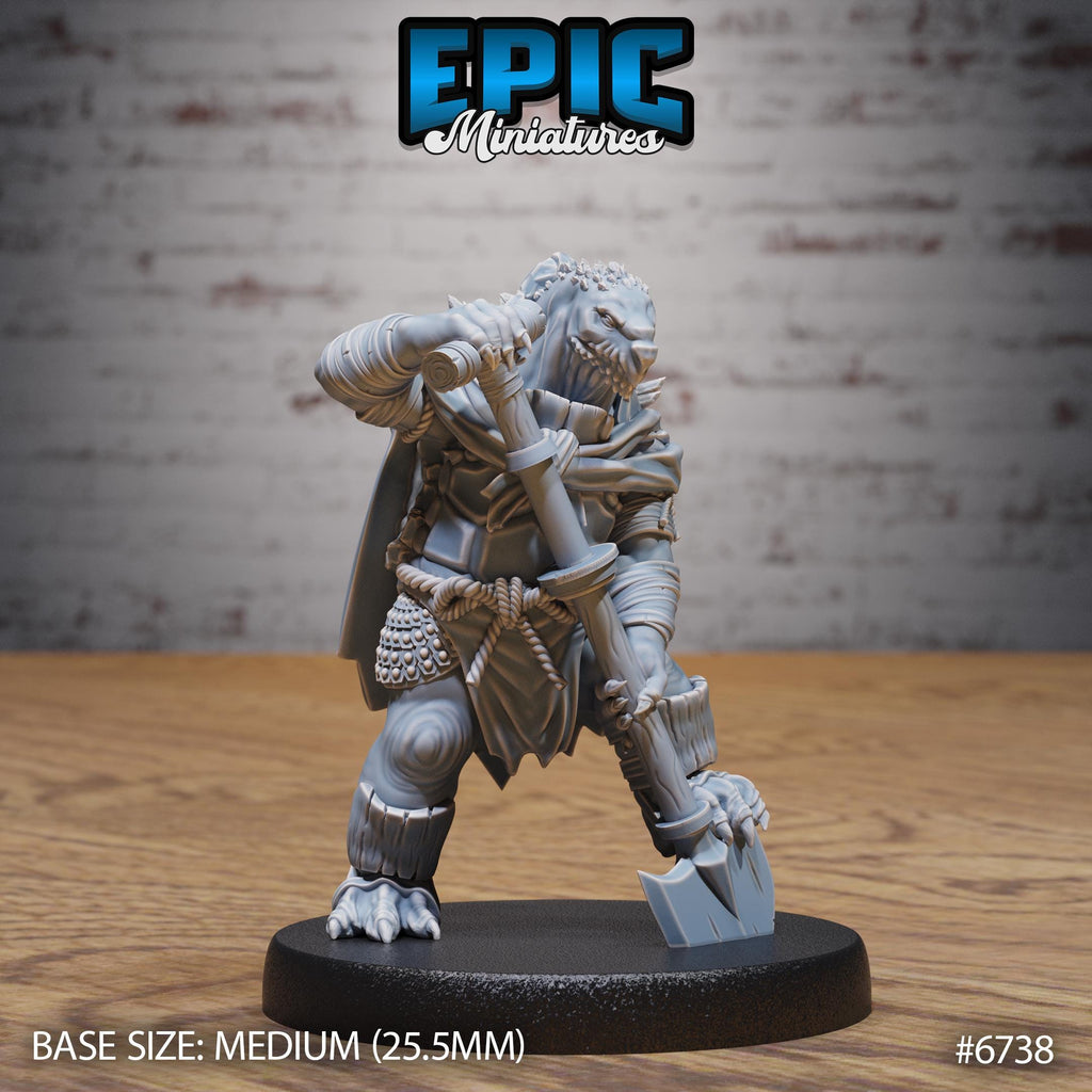 Turtlefolk Grave Robber Option #6738 front DND miniature Lich Lords Crypt 16k resin