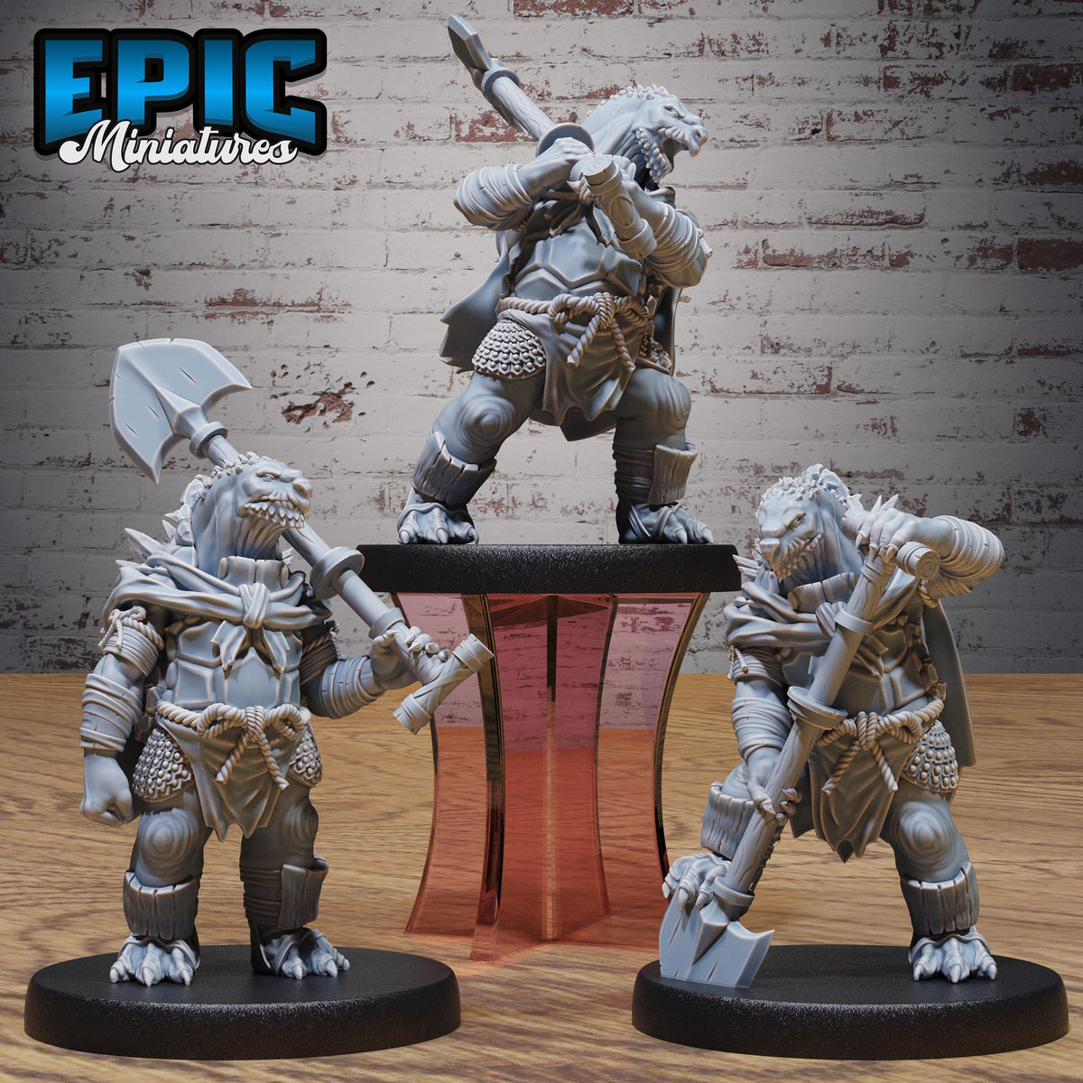 Turtlefolk Grave Robber Set of 3 DND miniatures group photo Lich Lords Crypt