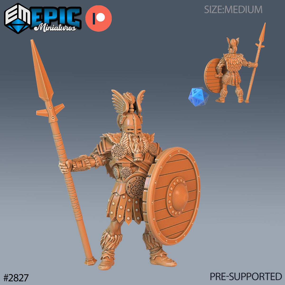 Norse God Heimdall Option #2827 front DND miniature Viking Age 16k resin
