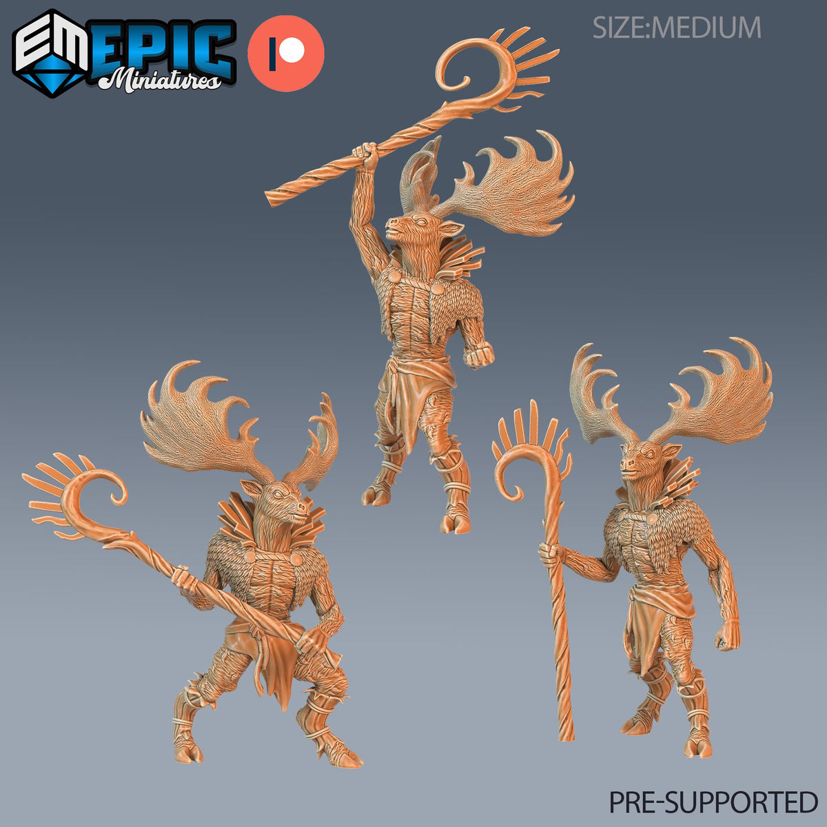 Deer Shaman Set of 3 DND miniatures group photo Viking Age