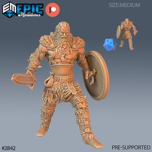 Barbarian Viking Warrior Option #2842 front DND miniature Viking Age 16k resin