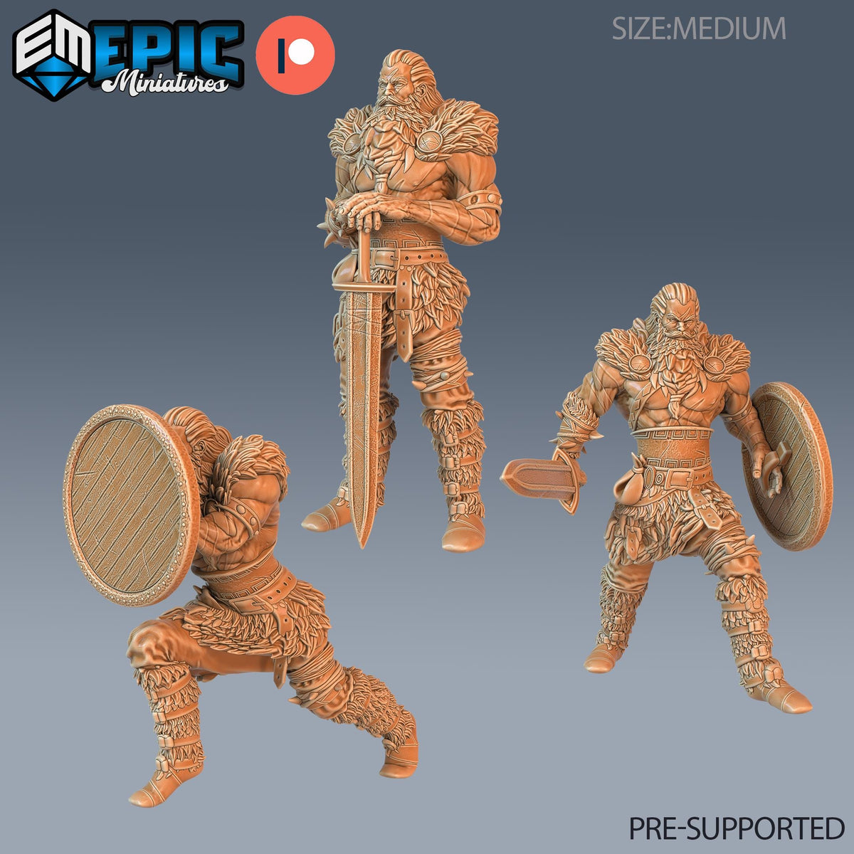 Barbarian Viking Warrior Set of 3 DND miniatures group photo Viking Age