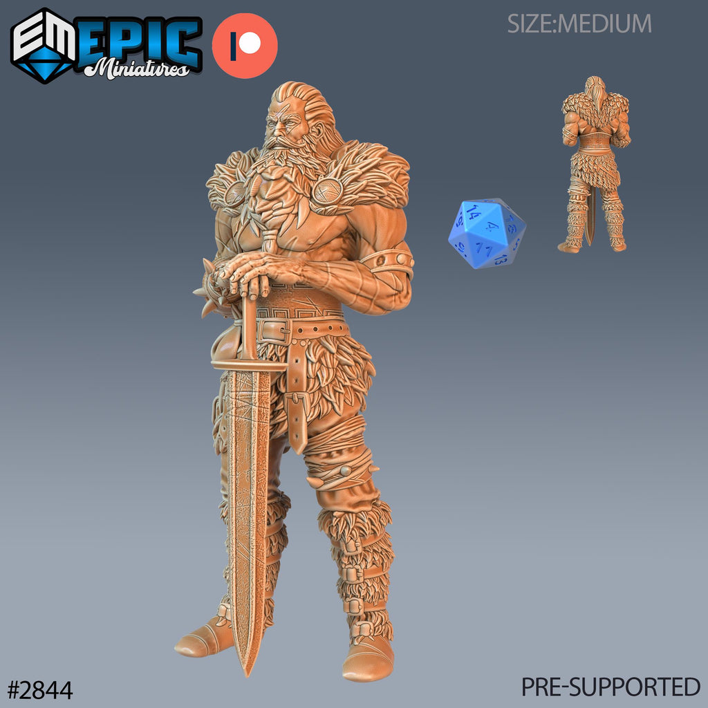 Barbarian Viking Warrior Option #2844 front DND miniature Viking Age 16k resin