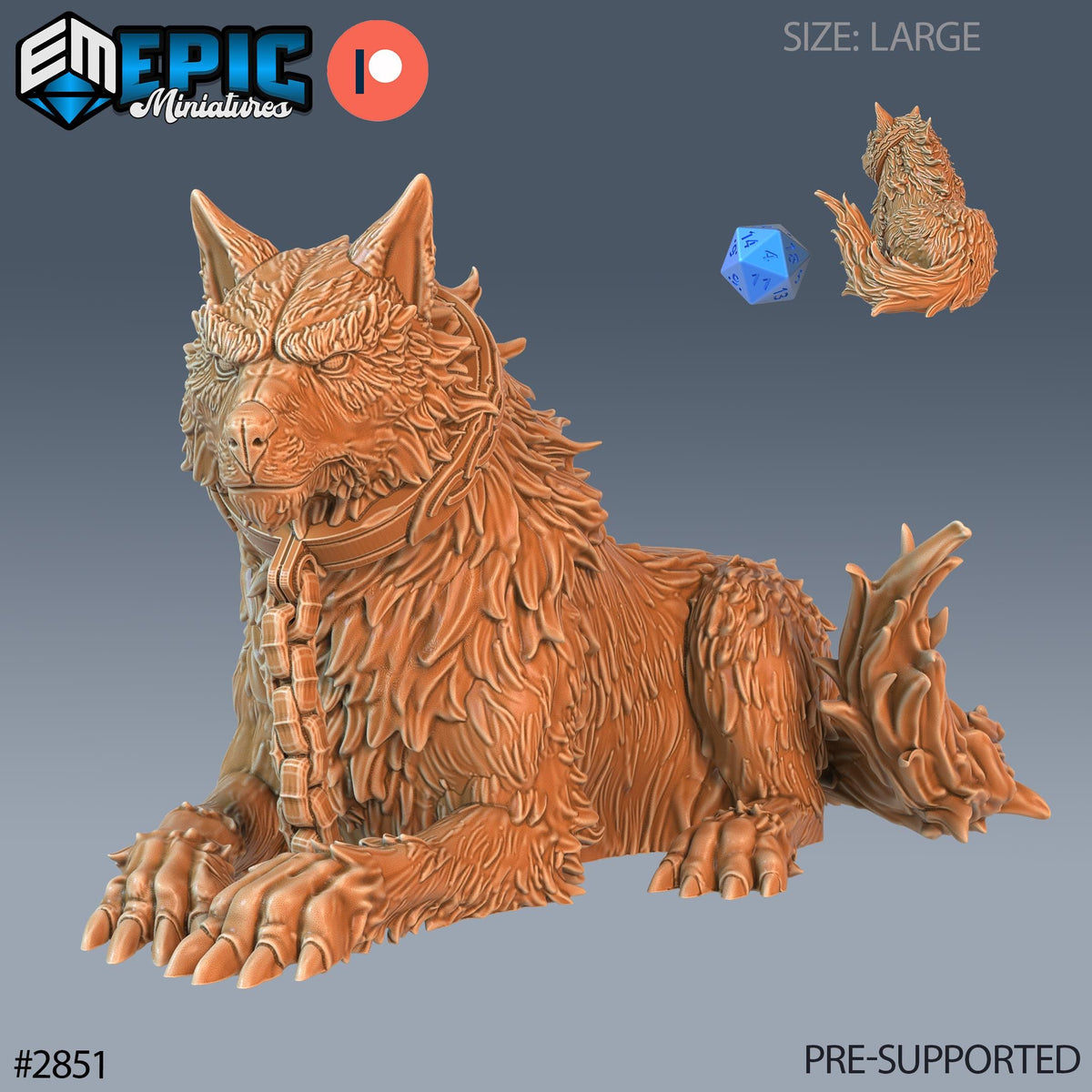 Fenrir Wolf Option #2851 (2) front DND miniature Viking Age 16k resin