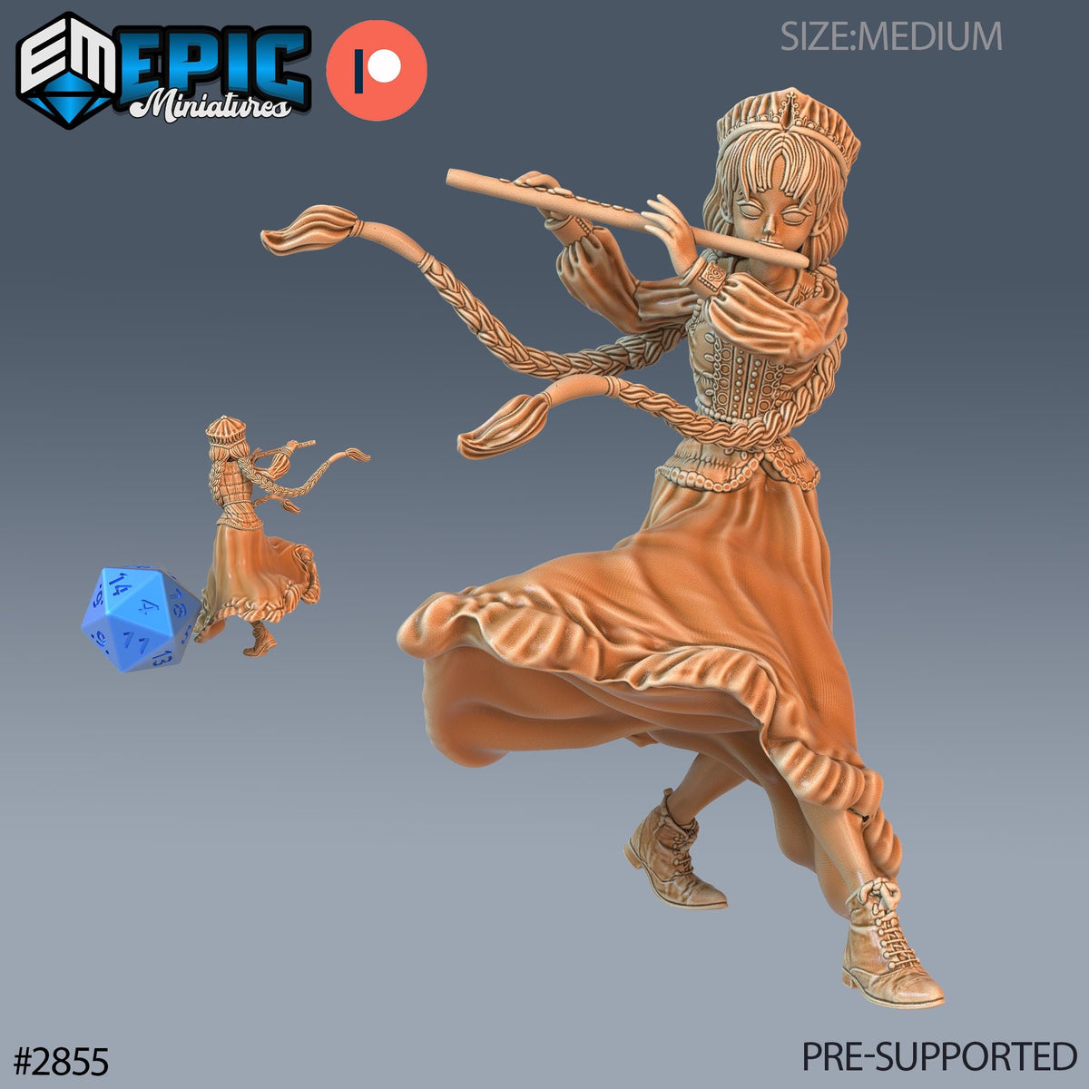 Norse Bard Option #2855 front DND miniature Viking Age 16k resin