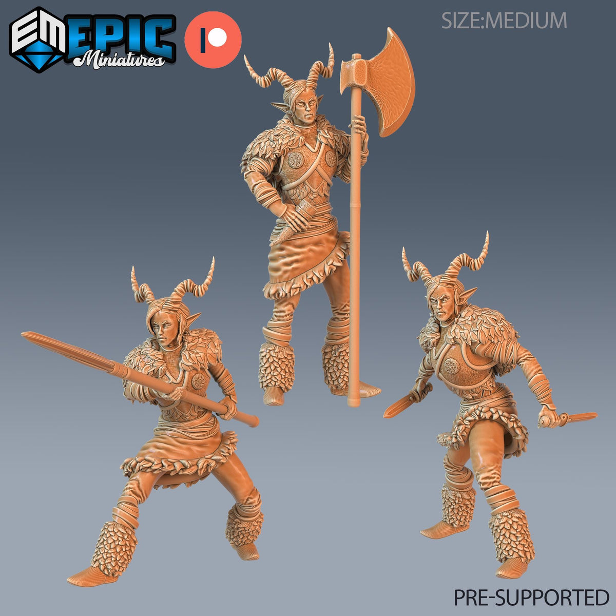 Tiefling Viking Female Set of 3 DND miniatures group photo Viking Age