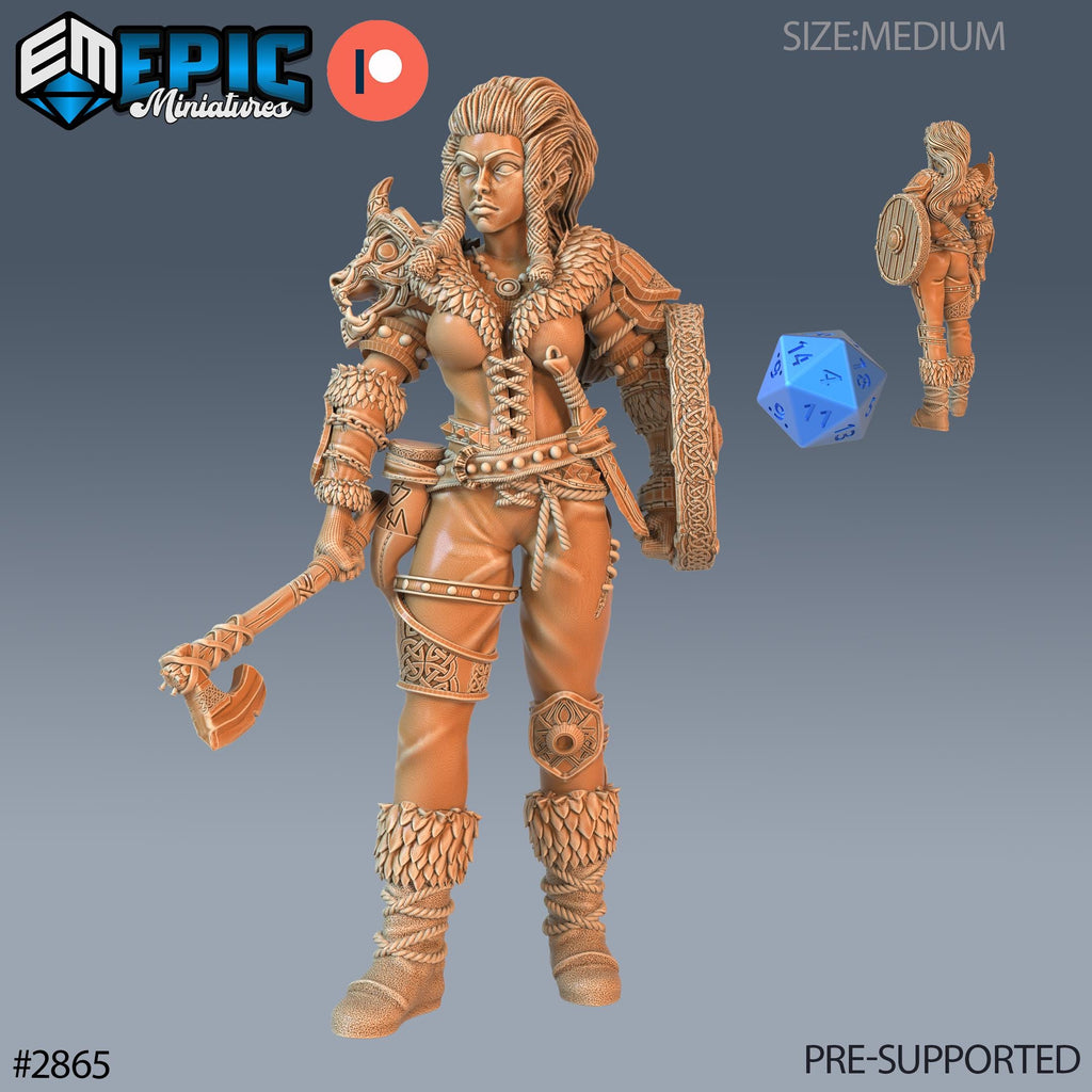 Viking Shieldmaiden Lathgertha Option #2865 front DND miniature Viking Age 16k resin