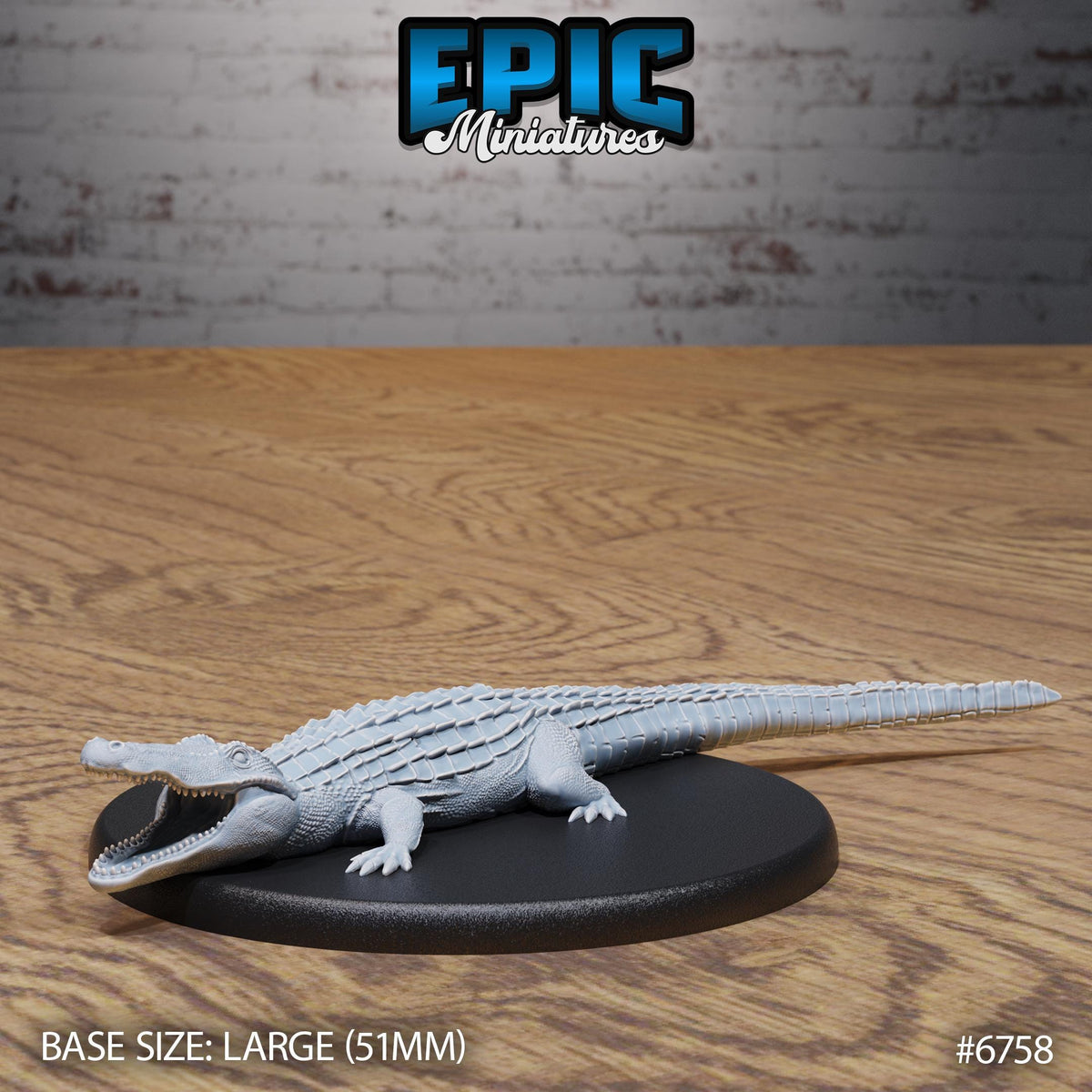 Alligator Option #6758 front DND miniature Primal Jungle 16k resin