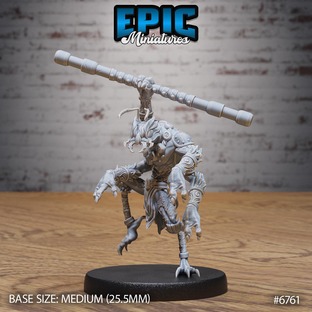 Thri Kreen Insectoid Monk Option #6761 front DND miniature Primal Jungle 16k resin