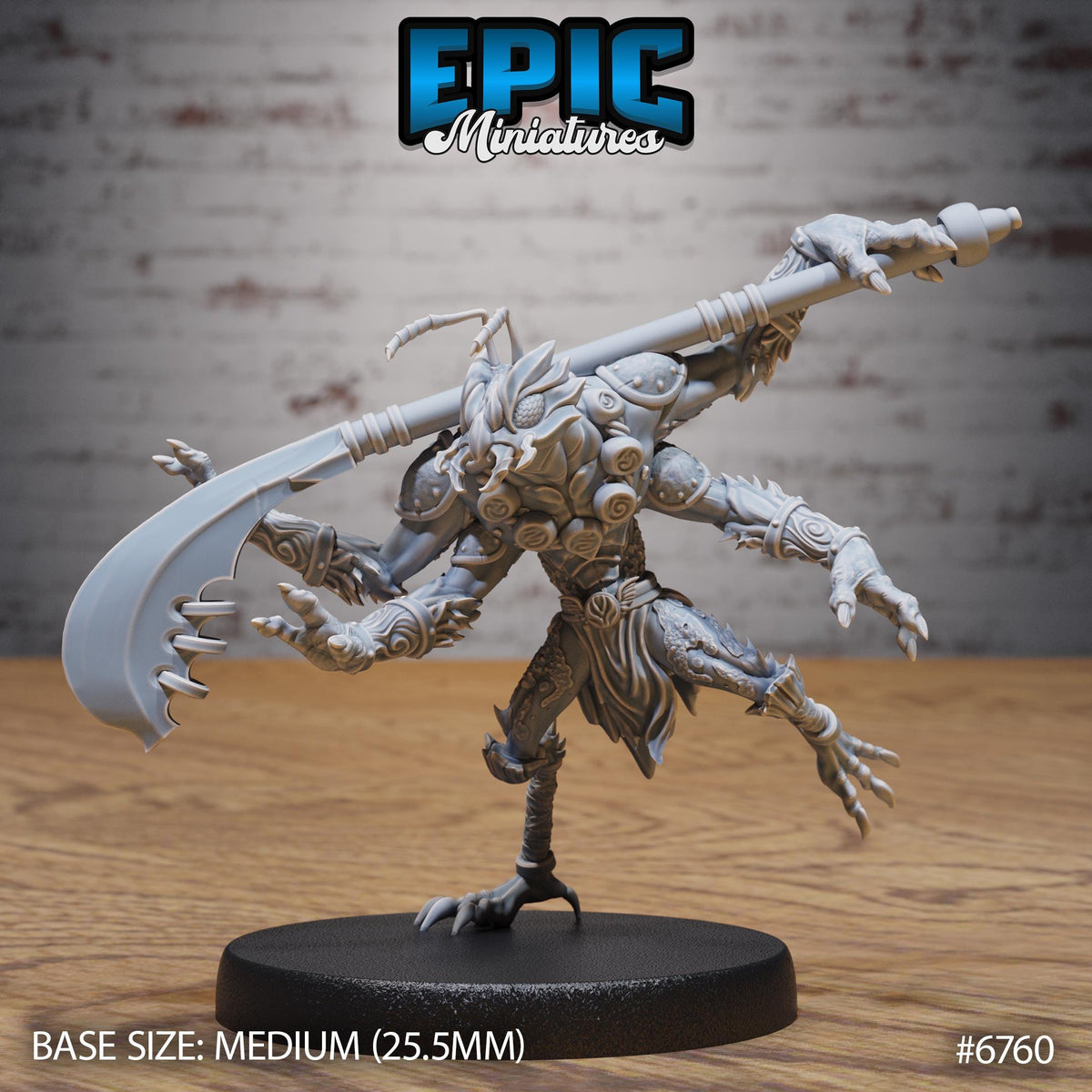 Thri Kreen Insectoid Monk Option #6760 front DND miniature Primal Jungle 16k resin