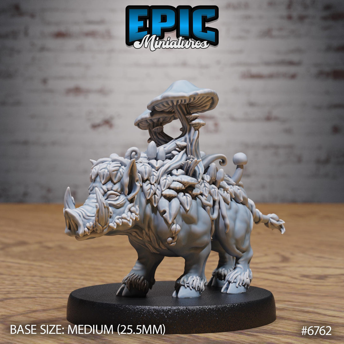 Mushroom Boar Option #6762 front DND miniature Primal Jungle 16k resin