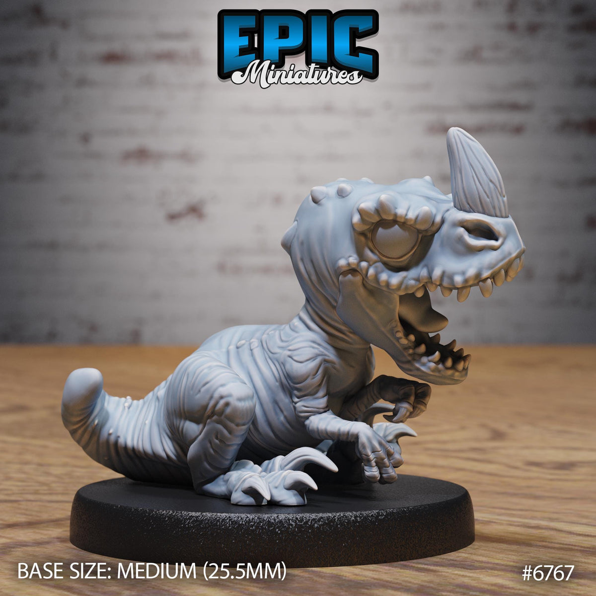 Dinosaur Hatchling Option #6767 front DND miniature Primal Jungle 16k resin