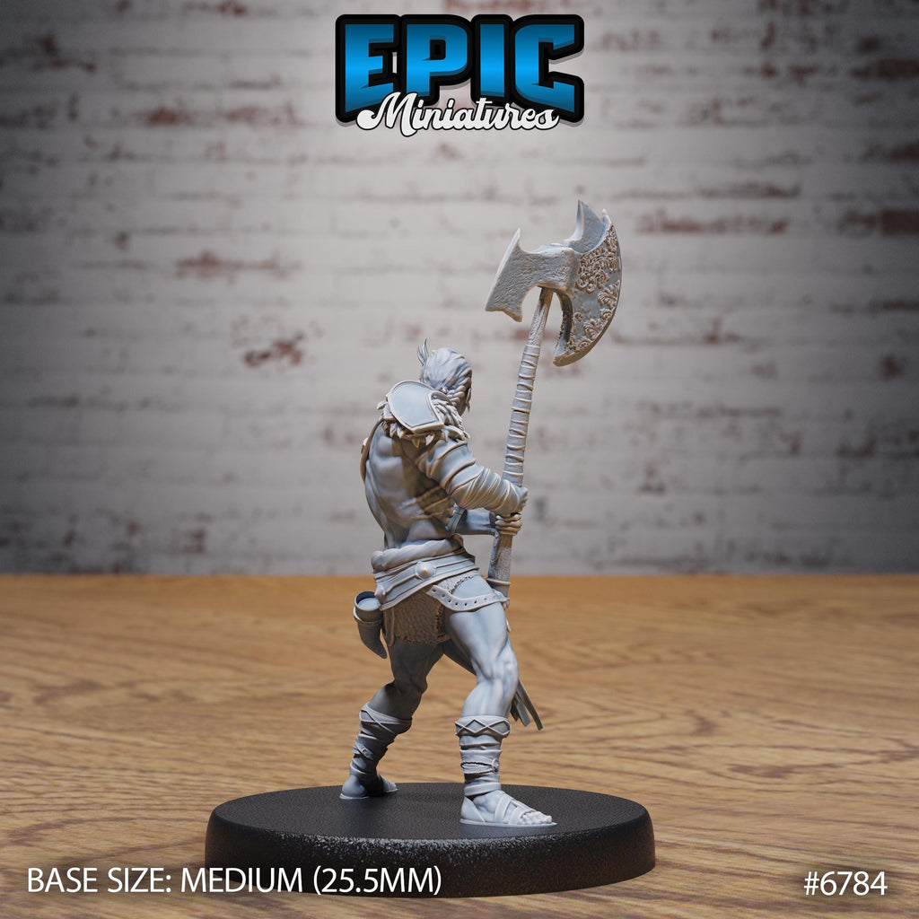 Axe Barbarian Option #6784 back DND miniature Primal Jungle 16k resin
