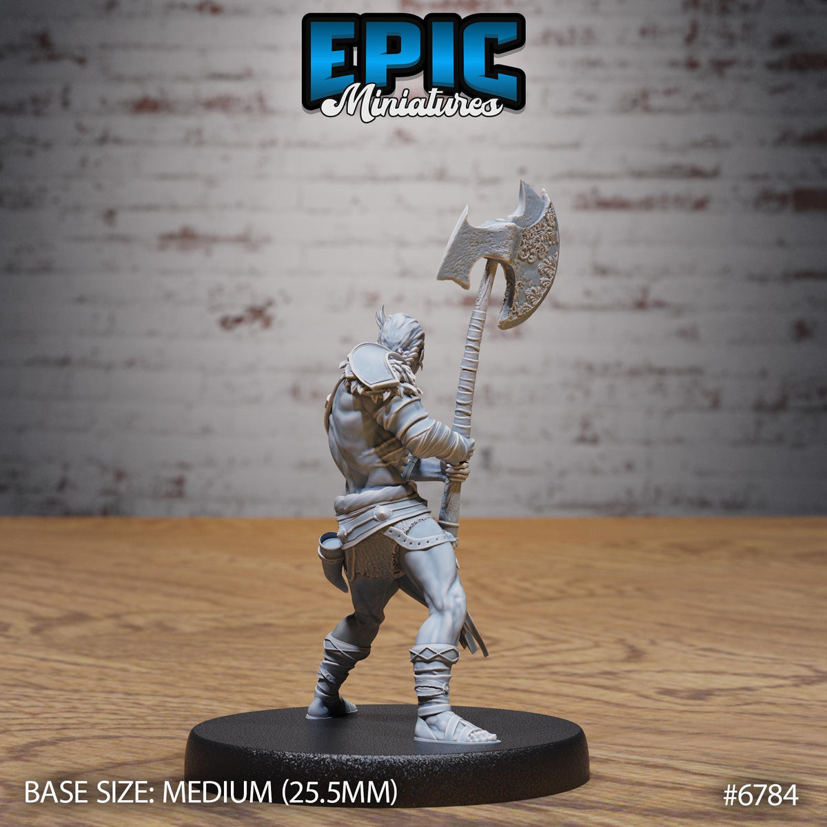Axe Barbarian Option #6784 back DND miniature Primal Jungle 16k resin